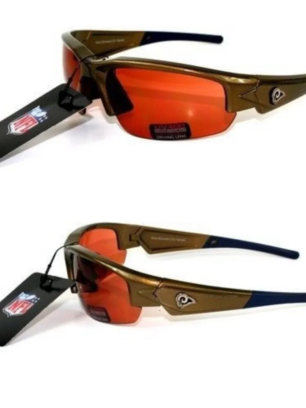 Los Angeles Rams Football Team Gold Dynasty Style Sunglasses NFL Official Merch